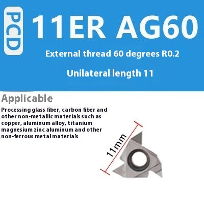 1160-Korea Imported Diamond Threaded Diamond Inserts 16ER/IR A55 AG60PCD Gemstone External Threaded Cutter Grain Shandong Denso Pricision Tools Co.,Ltd.